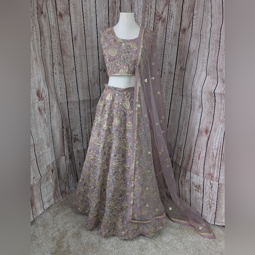 Mauve Embroiderd Lehenga Choli For Wedding Guest